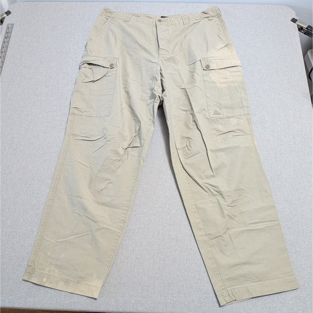 Nike ACG Men's Cargo Pants Khaki 38x34 Ripstop Outdoor Bleach Dye Streetwear